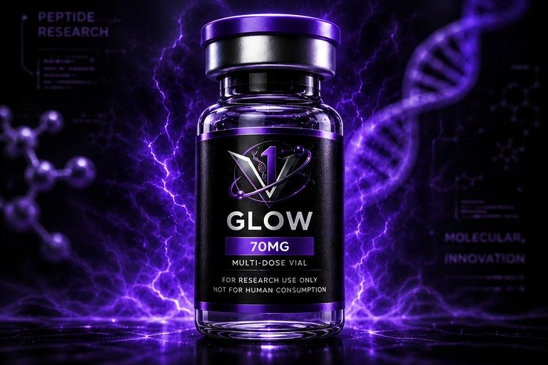 GLOW 70MG research vial